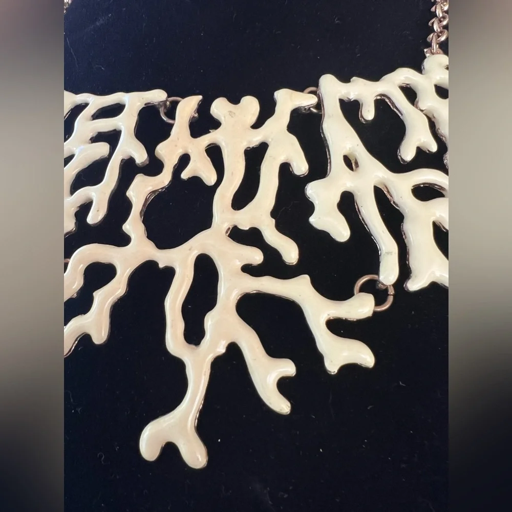Enamel Coral Bib Necklace